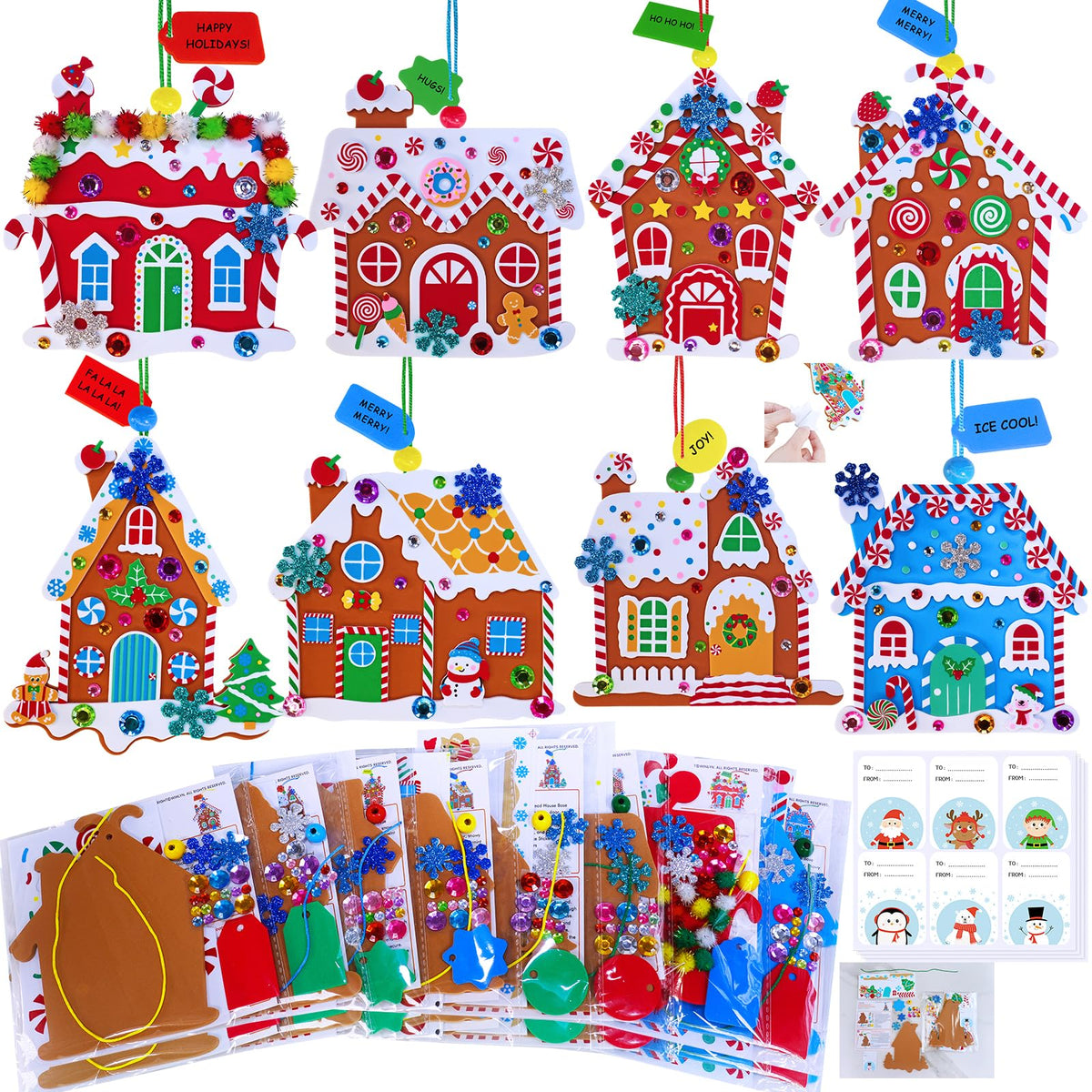 Winlyn 24 Sets gingerbread house base for easy classroom ornament making.