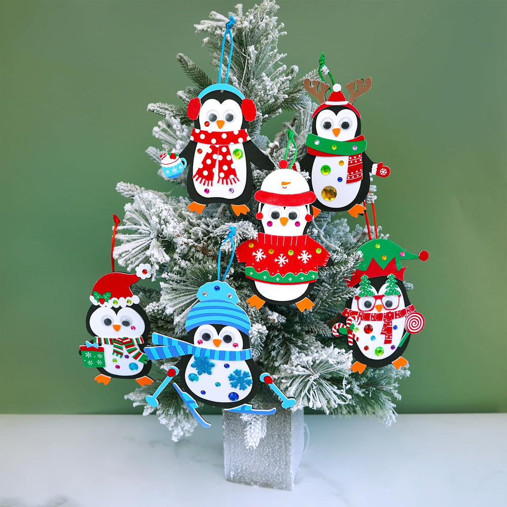 Winlyn cellophane bags for gifting completed penguin ornaments.