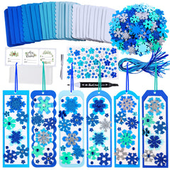 Winlyn Christmas craft kit packaging shows blue bookmarks for kids' projects.