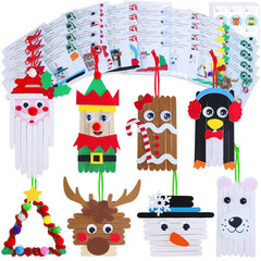 Winlyn Santa ornament craft kit with popsicle sticks for kids' holiday decorating.