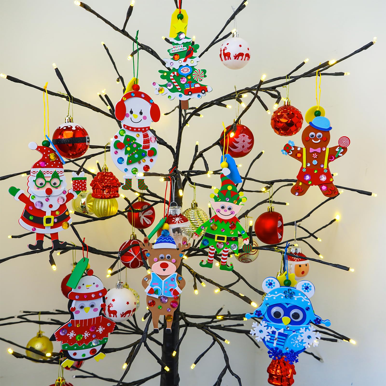 Winlyn Christmas ornament kit Santa base, easy to decorate for classroom stations
