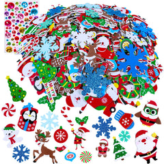 Winlyn Christmas foam stickers featuring characters for festive cards and crafts
