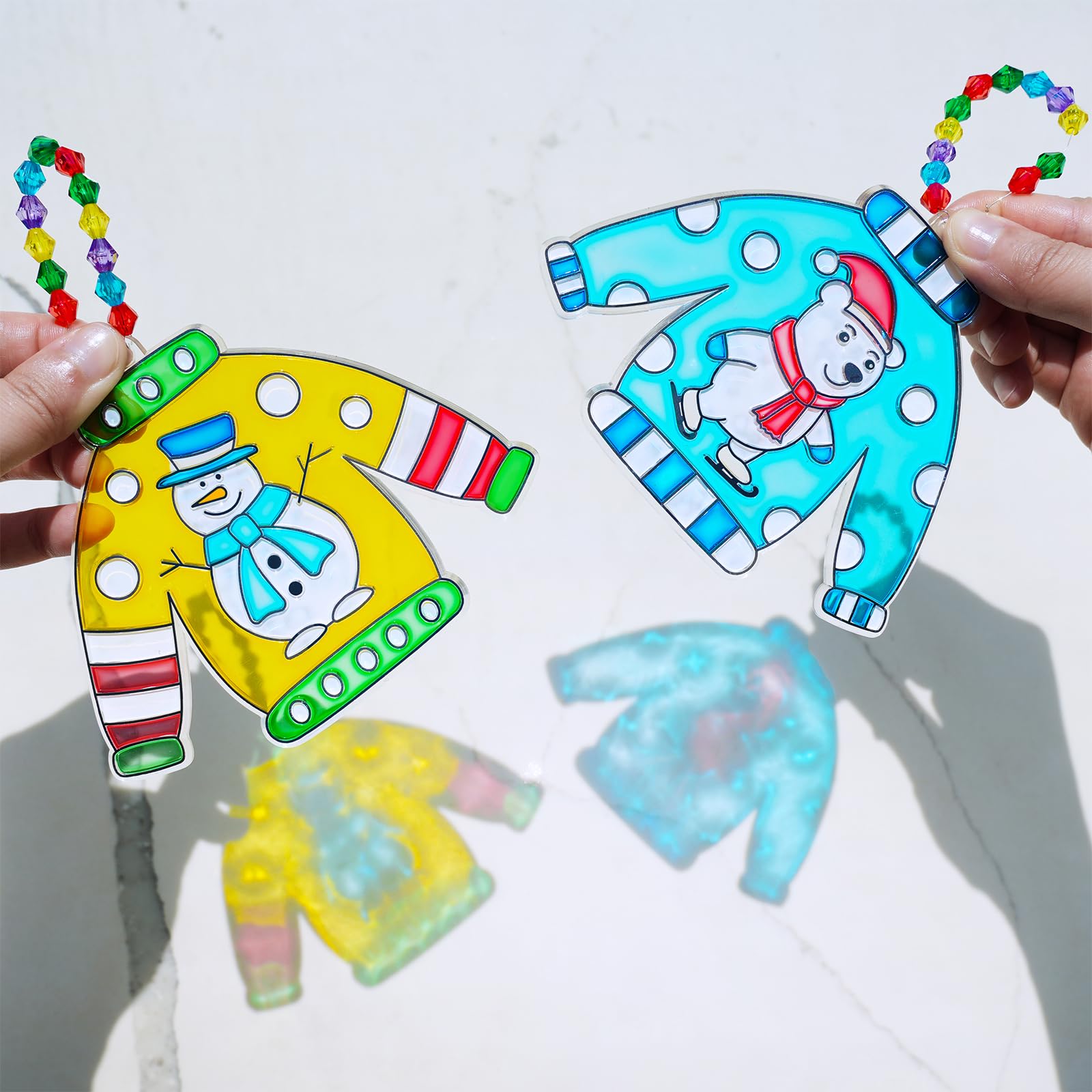 Winlyn suncatchers beads and paints close-up highlight sparkle and craft possibilities