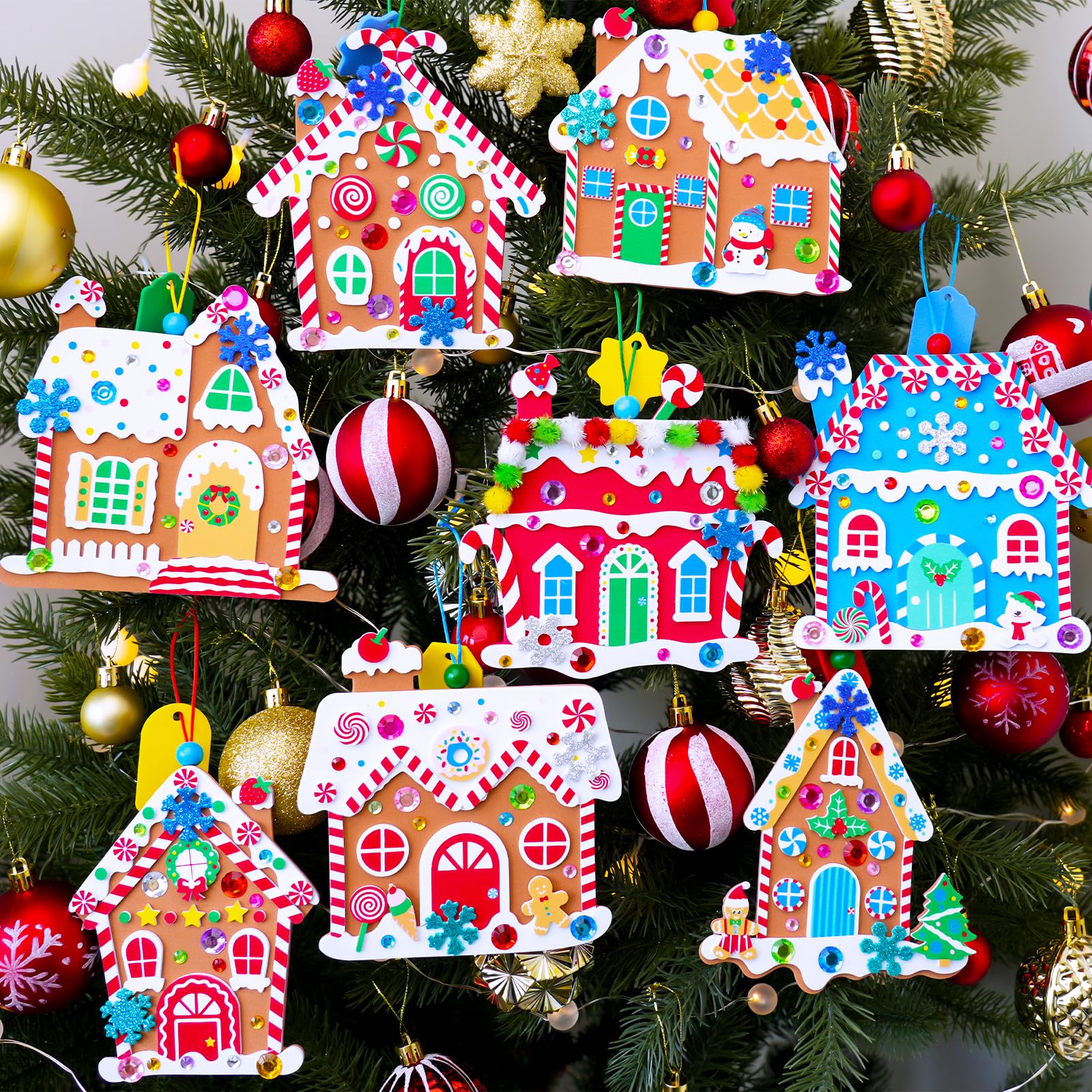 Winlyn glitter snowflake stickers add sparkle to holiday crafts.