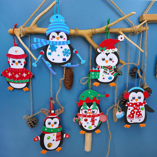Winlyn holiday penguin stickers spark colorful kid-friendly crafts.