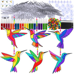 Winlyn hummingbird suncatcher ornaments catch sunlight, creating vibrant window art.