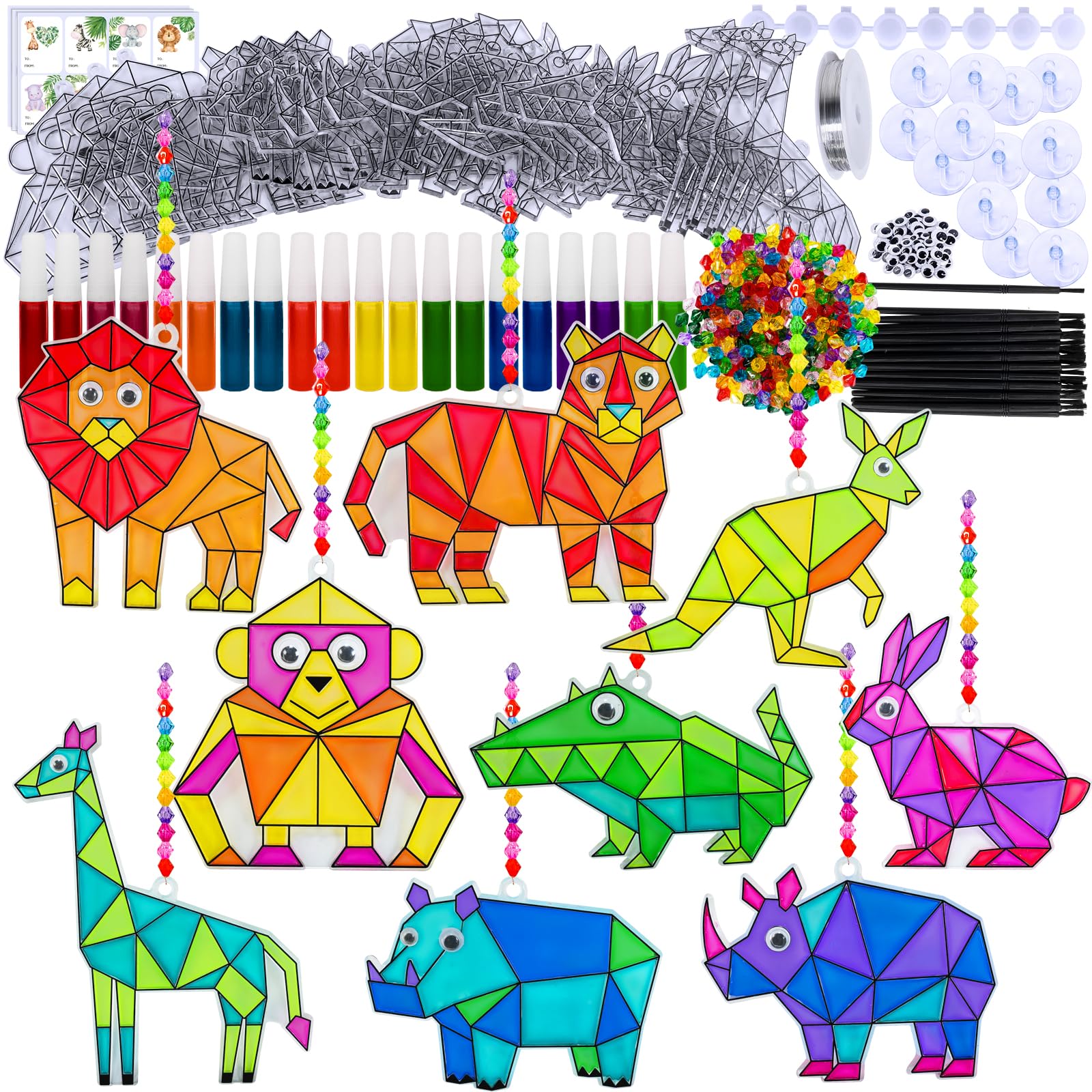 Winlyn jungle lion suncatcher design glows in sunlight.