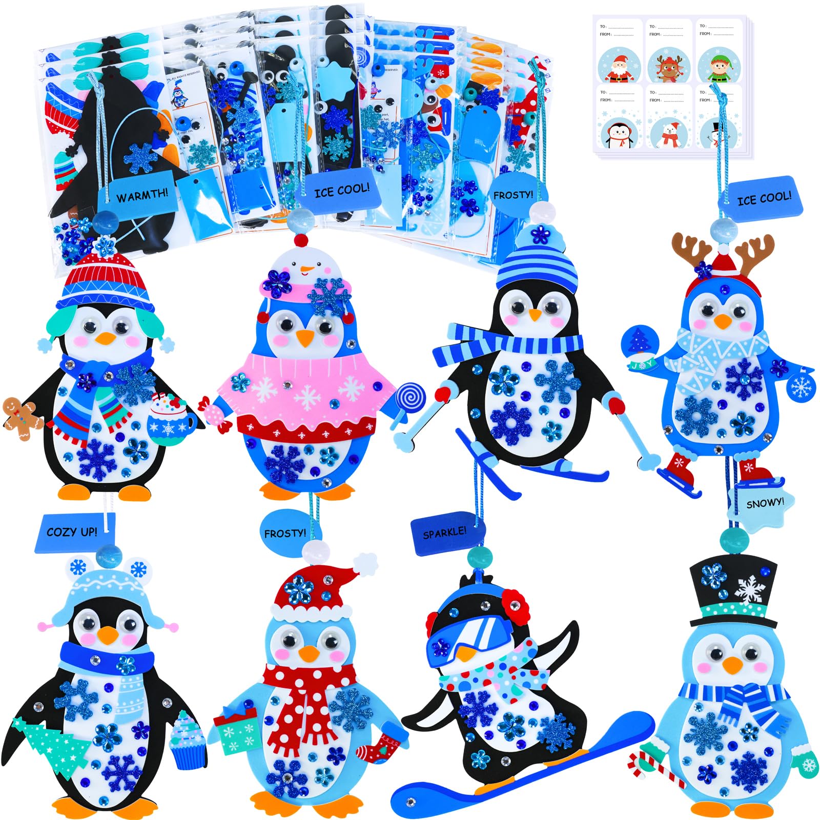 Winlyn penguin ornament base foam for festive crafting