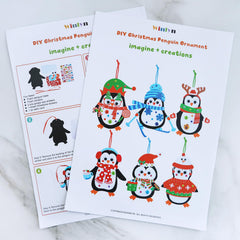 Winlyn penguin ornament finished size 5.1 by 6.3 inches for display.