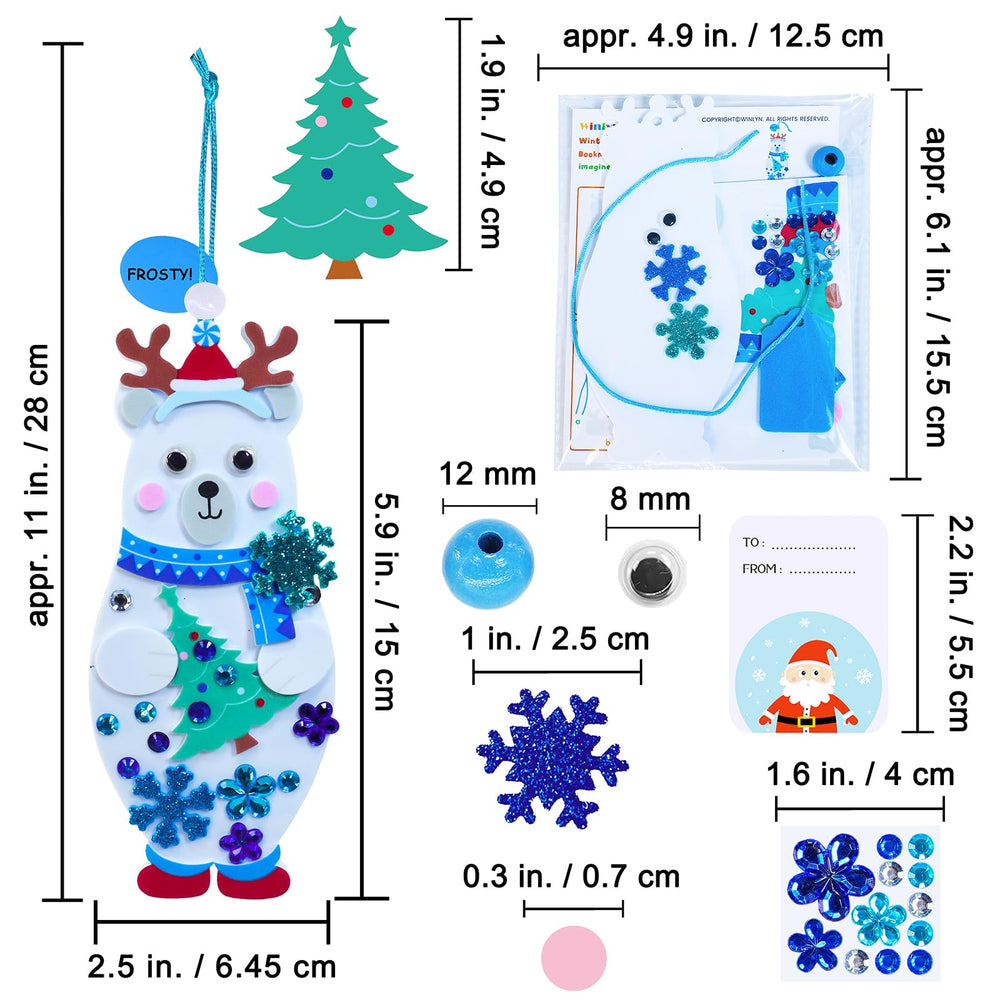 Winlyn polar bear bookmark kit is ideal for classroom activities and party favors.