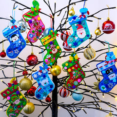 Winlyn multicolor pom-poms add plush texture to holiday crafts
