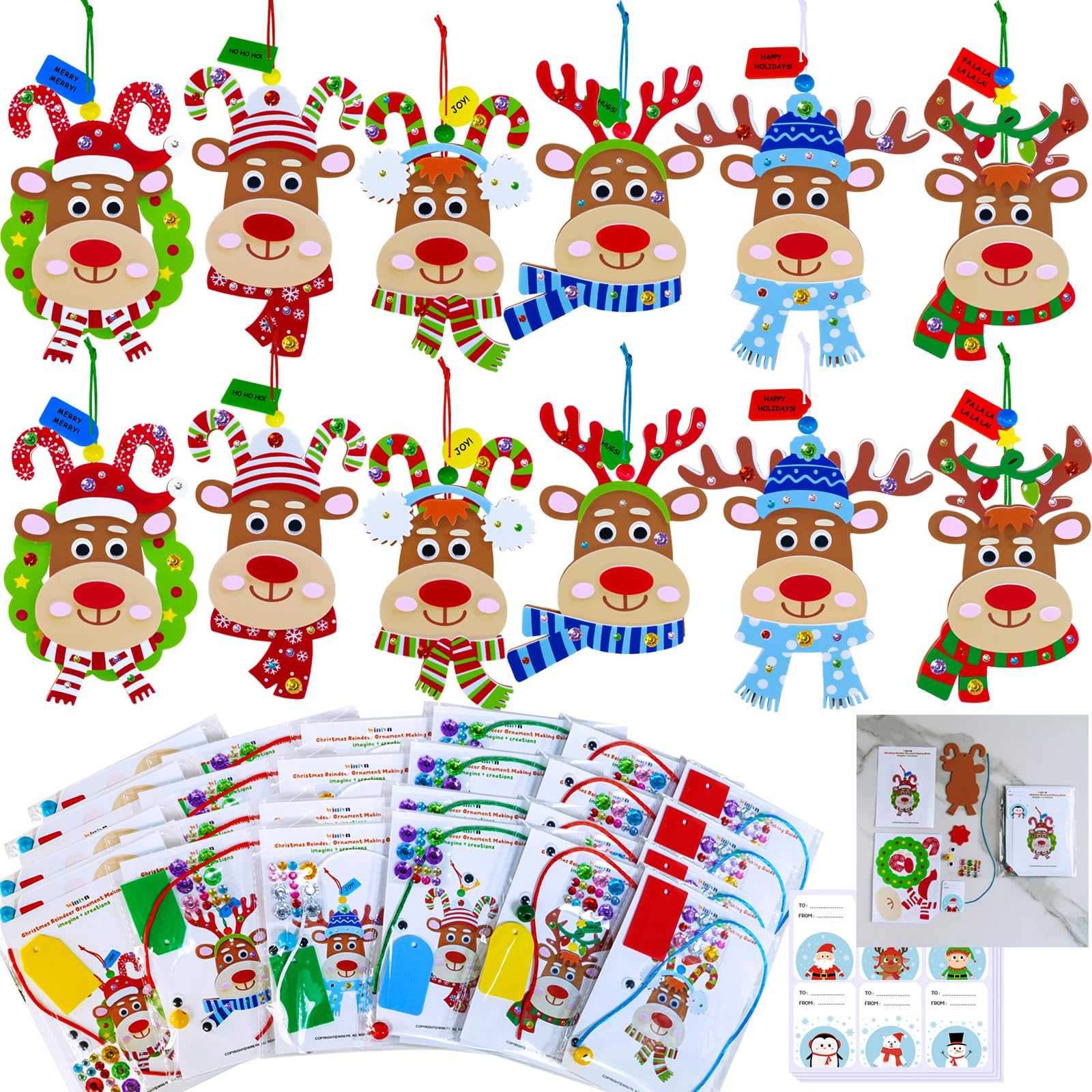 Winlyn reindeer head foam base (5.3 in) for kid-friendly holiday crafts