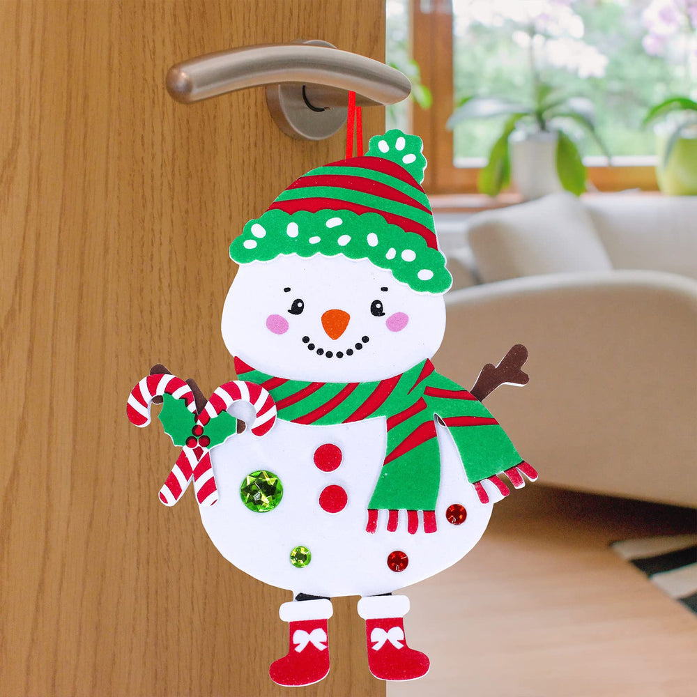 Winlyn scarf and bowtie stickers create colorful, personalized winter decorations