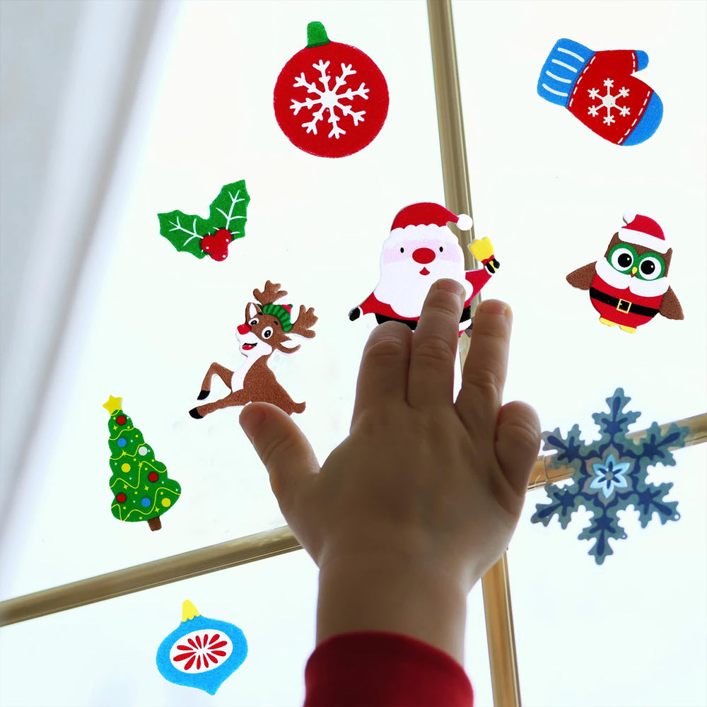 Winlyn foam snowflake stickers in white and blue for chilly decor projects