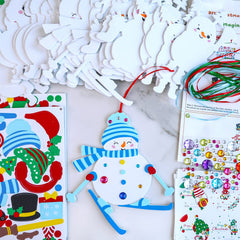 Winlyn snowman hat and headband stickers add character to DIY ornaments
