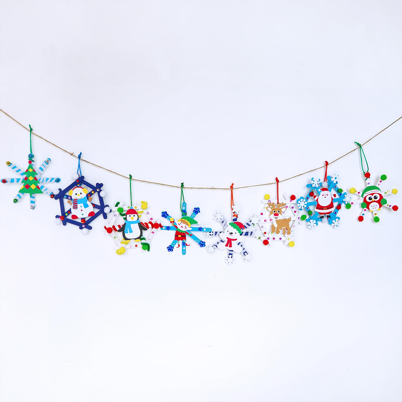 Winlyn three sizes popsicle sticks enabling easy varied ornament crafting for children