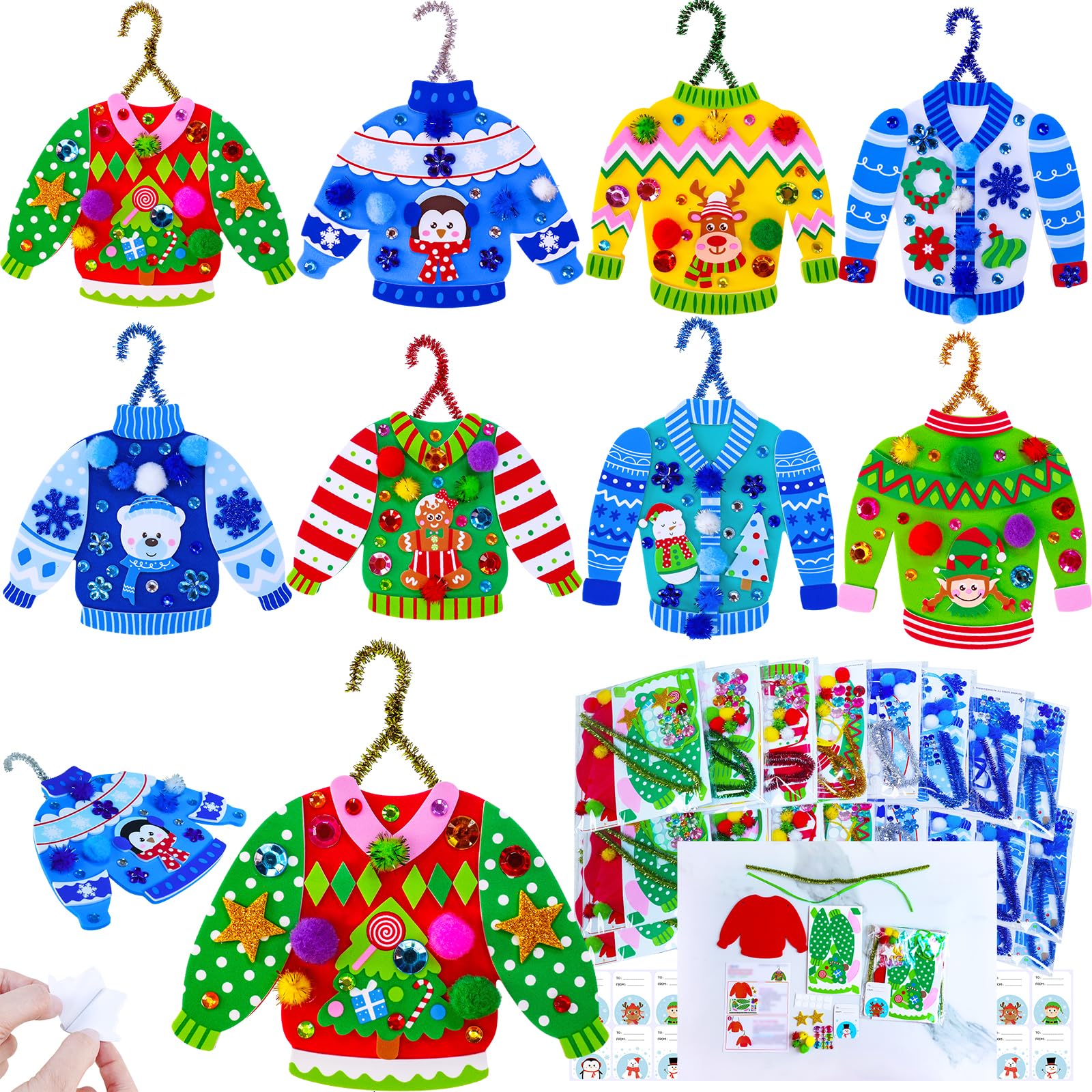 Winlyn ugly sweater base foam for easy kid-friendly ornament crafting