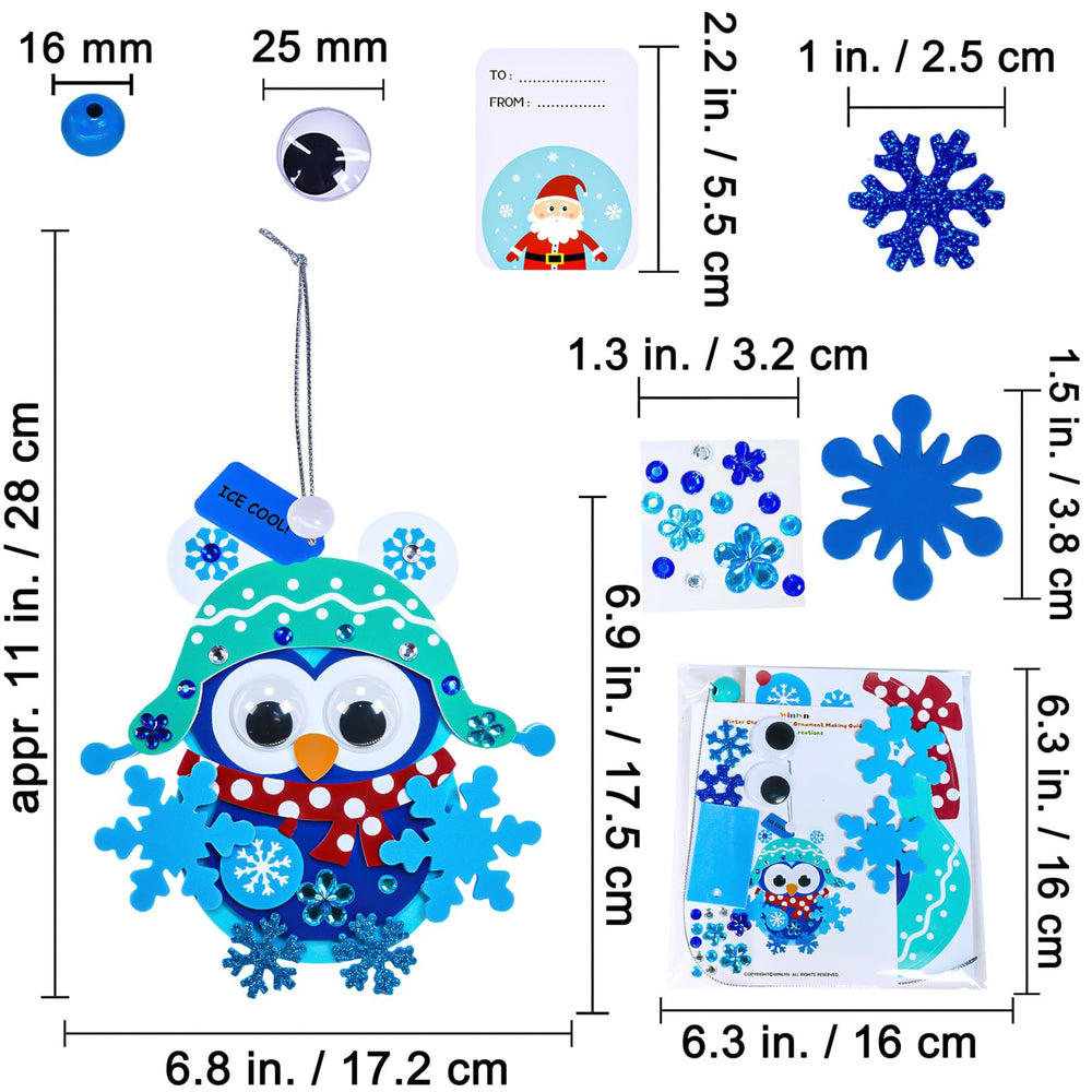 Winlyn Owl ornament kit with decorative pieces for festive hanging.