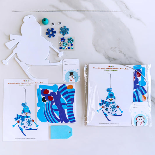 Winlyn Snowflake ornament base with festive sticker sheet for creative decorating.