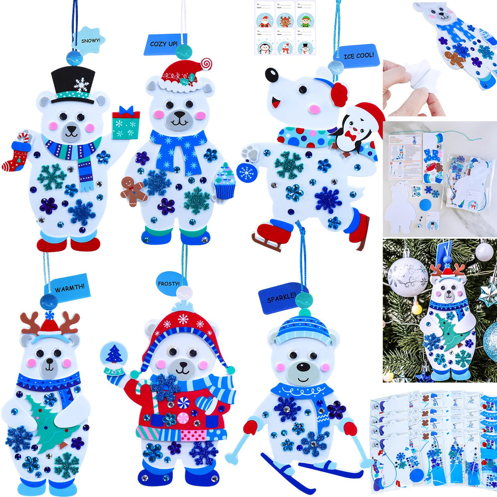 Winlyn polar bear ornament base ready for colorful holiday decoration and kids' crafts.
