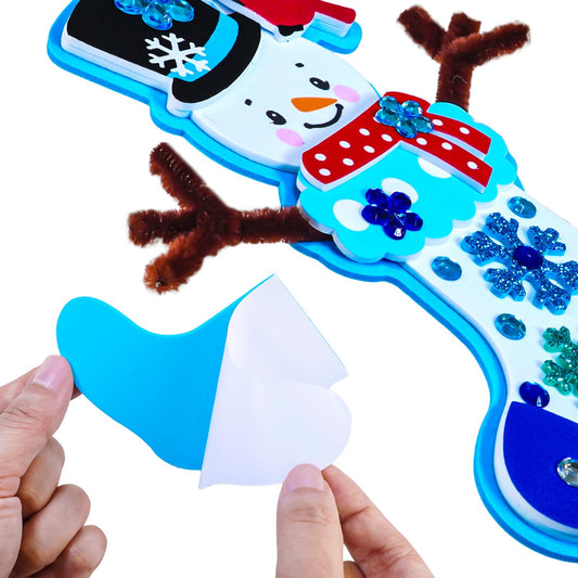 Winlyn snowman stocking ornament kit with foam bases for DIY ornament creation