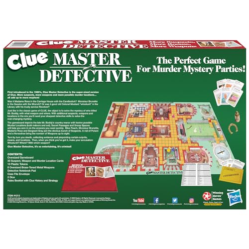 Winning Moves Clue Master Detective brass-tone weapons for dramatic clue reveals