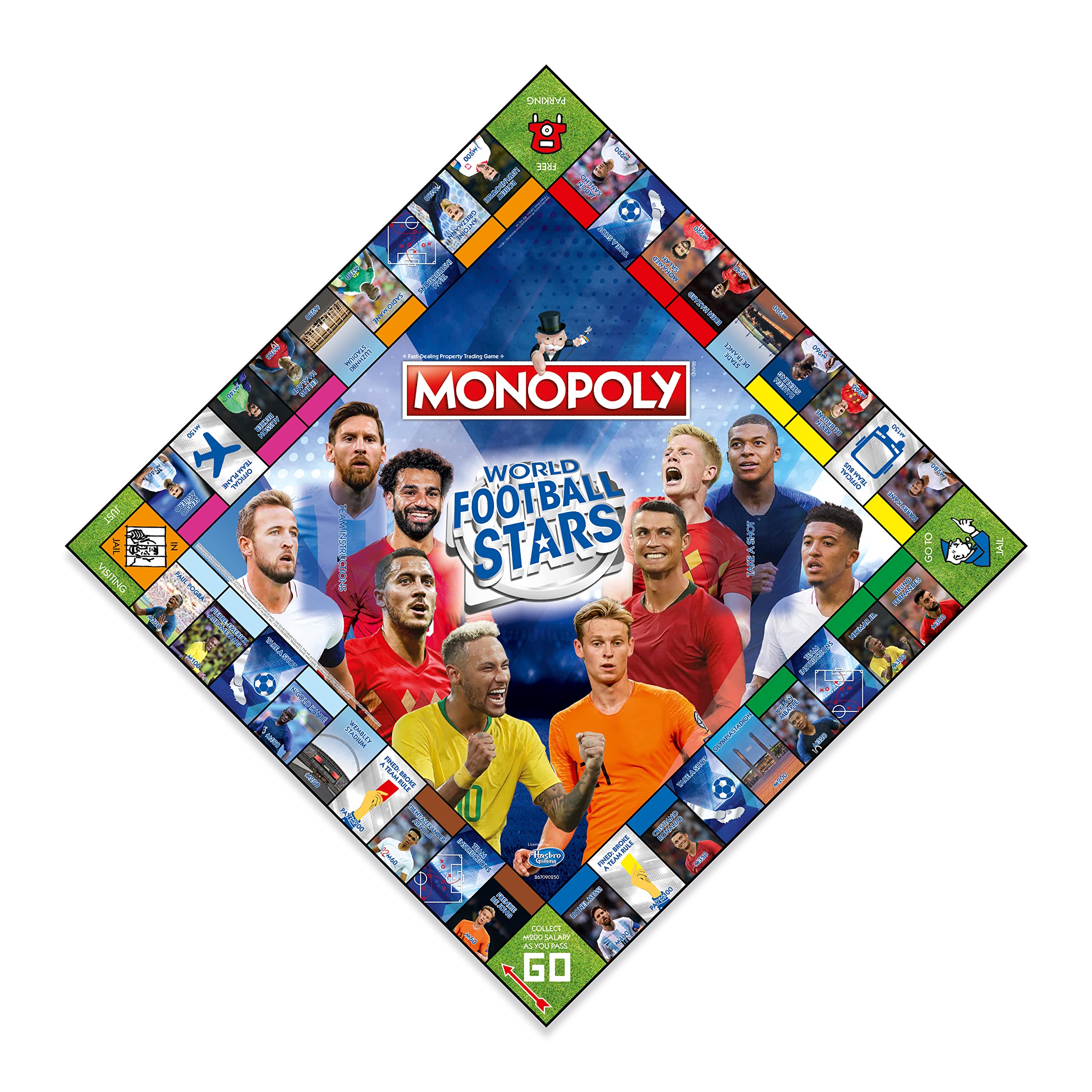 Winning Moves football stars board with colorful layout and player tokens.