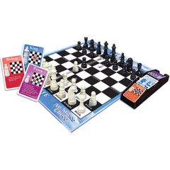 Winning Moves No Stress Chess card tray keeps play organized.