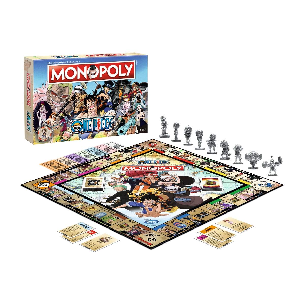Winning Moves One Piece Monopoly box art showcases the crew and adventure