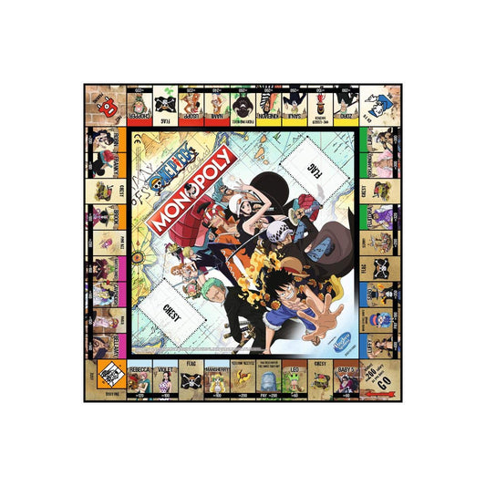 Winning Moves One Piece Monopoly player tokens on the table for strategic moves