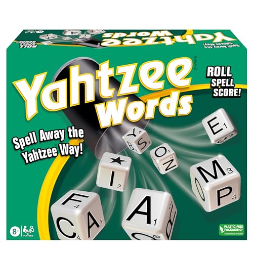 Yahtzee Words game board in play, combining luck and word-building skill