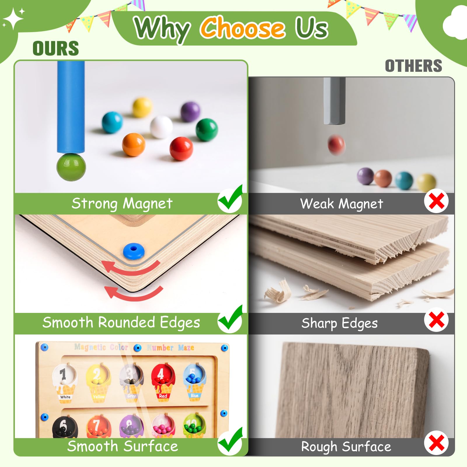Winnrok compact wooden maze is travel-friendly and easy to store