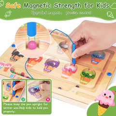 Winnrok magnetic wand guides beads through the maze for fine motor practice