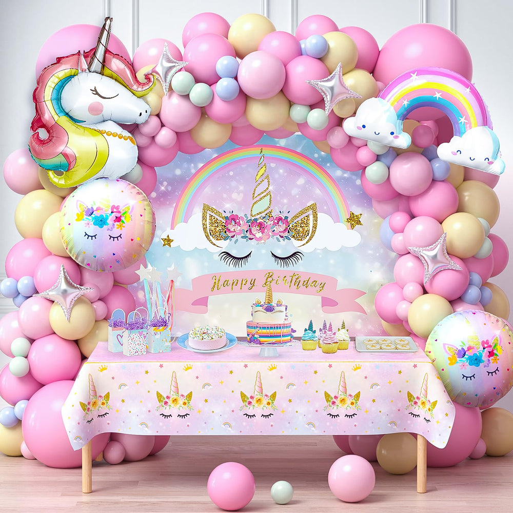 Winrayk pink unicorn arch backdrop ready for photos