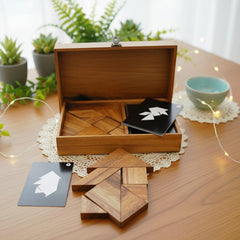 Winshare Logic Tangram Set play cards displayed for quick, portable brainstorming sessions.
