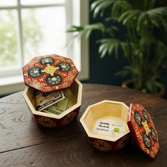 High-quality wood and dragon-themed print add tactile luxury.