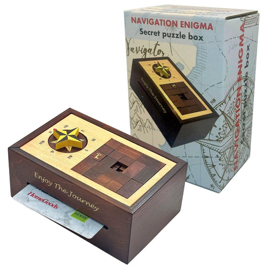 Winshare Navigation Enigma box open showing hidden compartment for small treasures