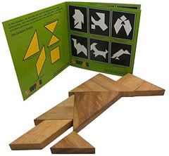 Winshare Tangram silhouette challenge booklet open to a pattern