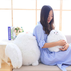 Winsterch plush cat with child cuddling during play