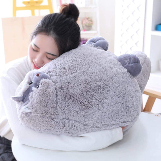 Winsterch kids large gray cat body plush texture ideal for hugs