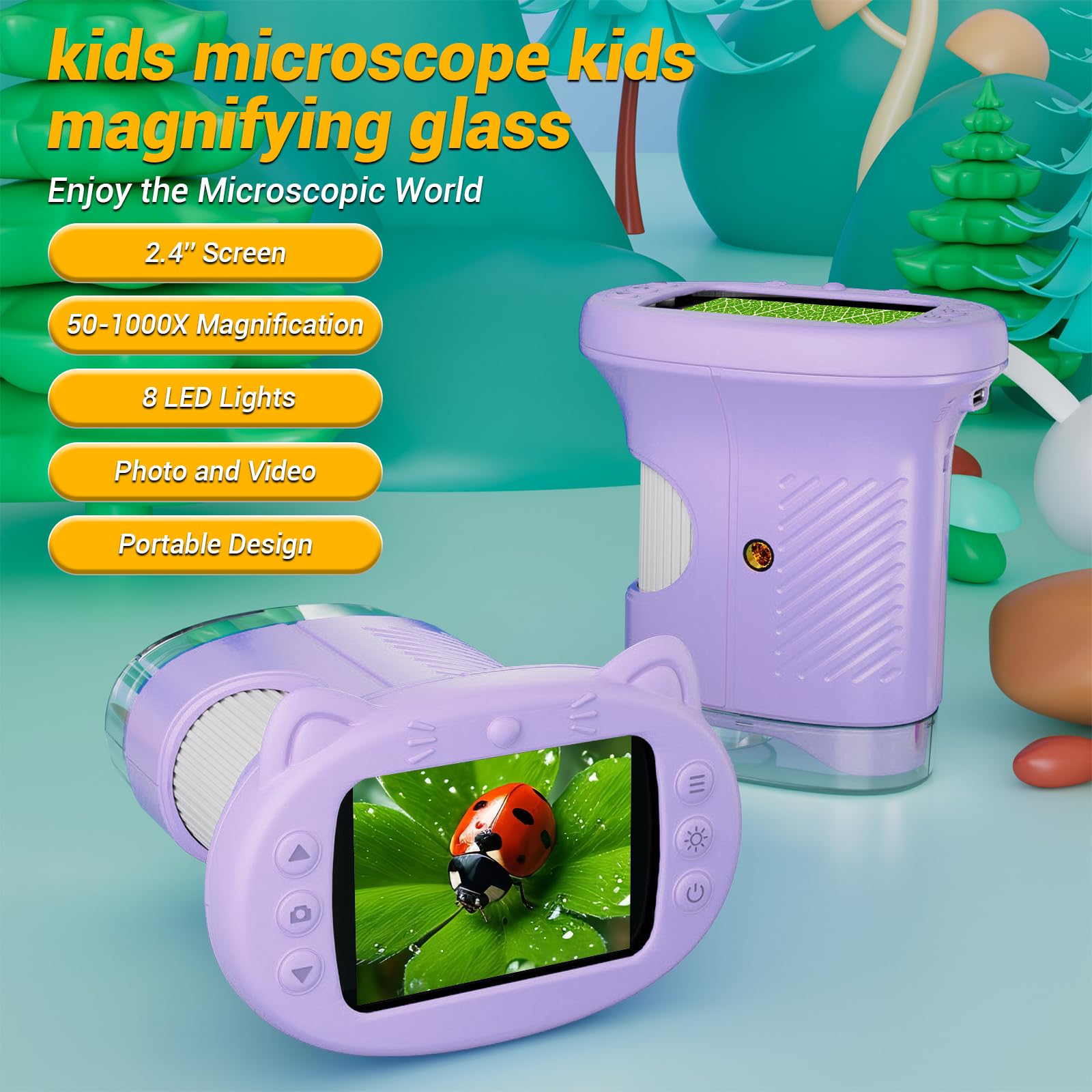 WINWEND 2-4inch screen detail with bright, sharp visuals for tiny samples.