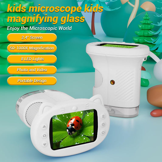 WINWEND pocket microscope LED lights illuminate tiny samples for close inspection
