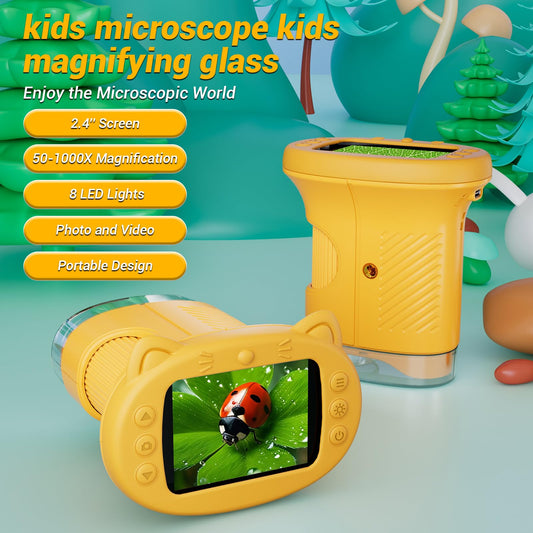 WINWEND pocket microscope screen shows bright 1080p images for clear observations.