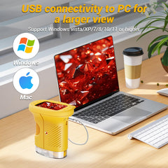 WINWEND pocket microscope Type-C charging powers hours of continuous use.