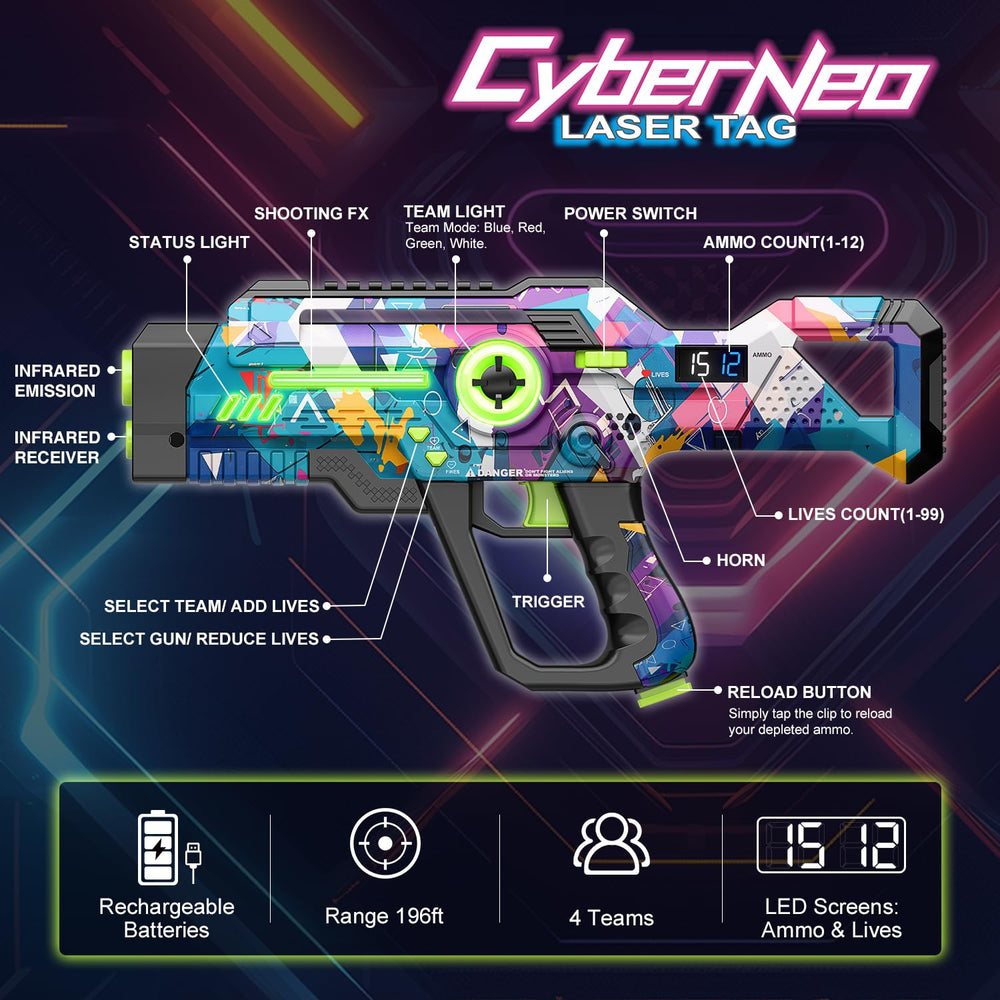 Winyea Tag cyber graffiti design laser tag adds stylish flair to group battles