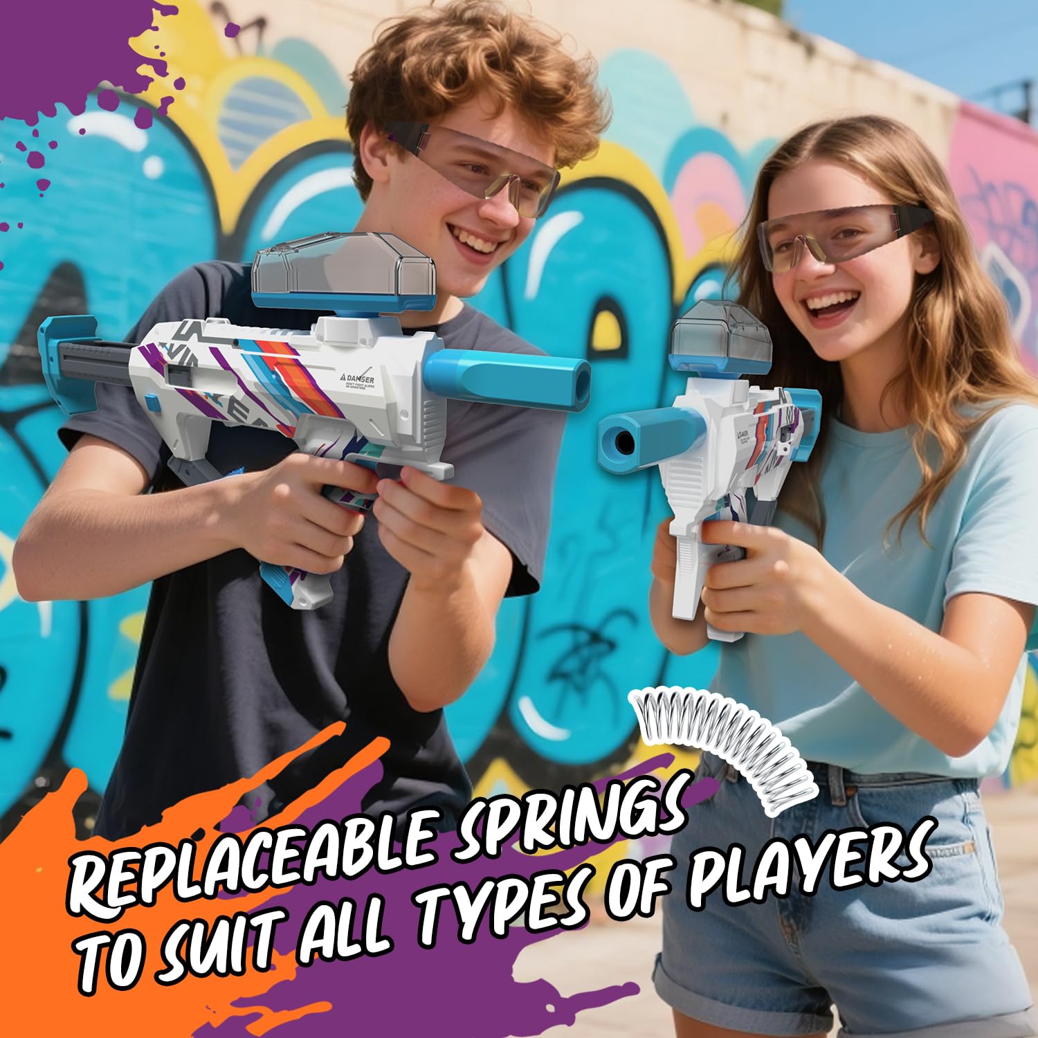 Winyea Tag Electric Crystal Splatter Blaster single and multi-shot modes in action