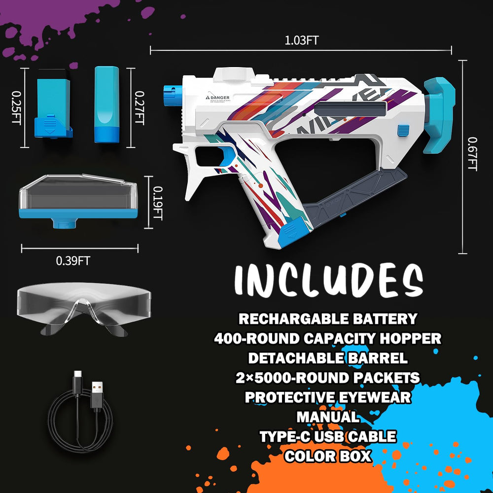 Winyea Tag Electric Crystal Splatter Blaster rechargeable battery charging indicator