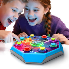 Winyea Tag electronic table reflex game on a table with LEDs for engaging family play.