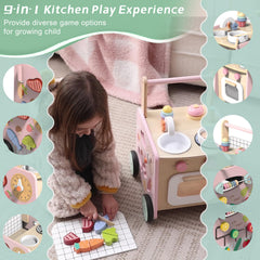 wiqins wooden baby walker montessori toys shape sorter and maze to boost dexterity