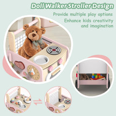 wiqins wooden baby walker shape sorter and bead game for hand-eye coordination